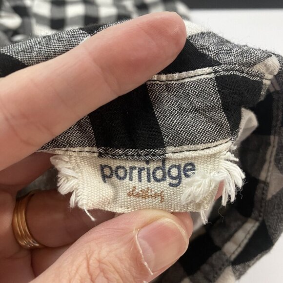 Anthropologie PORRIDGE Women Checker Dress Size M W/B Short Sleeve Gingham 2-20 - Picture 12 of 14
